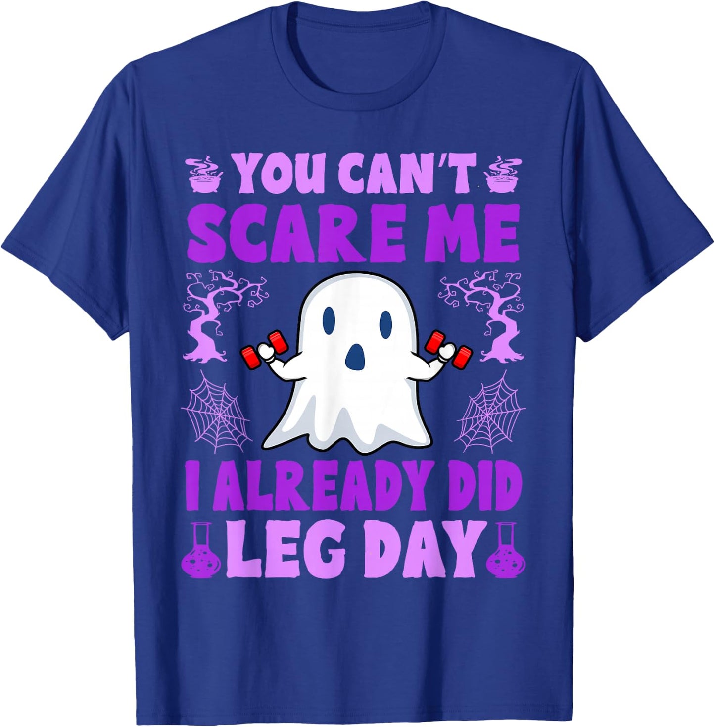 Halloween Workout Women Ghost Training With Dumbbells T-Shirt - T-Shirt | Royal