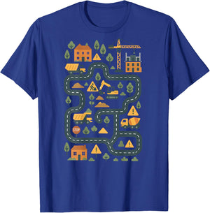 (ON Back) Tired Dads Club Play Construction Car On Dad Back T-Shirt - T-Shirt | Royal
