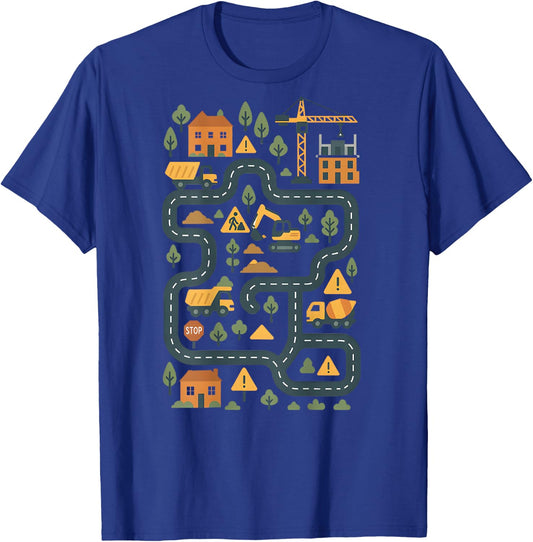 (ON Back) Tired Dads Club Play Construction Car On Dad Back T-Shirt - T-Shirt | Royal