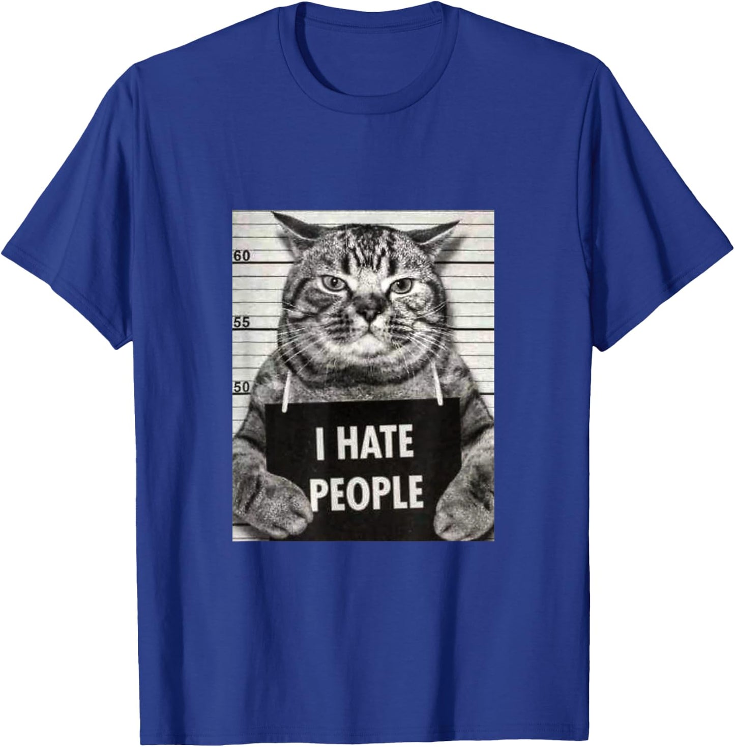 Funny Cat Picture, I Hate People Slogan , black, s T-Shirt - T-Shirt | Royal