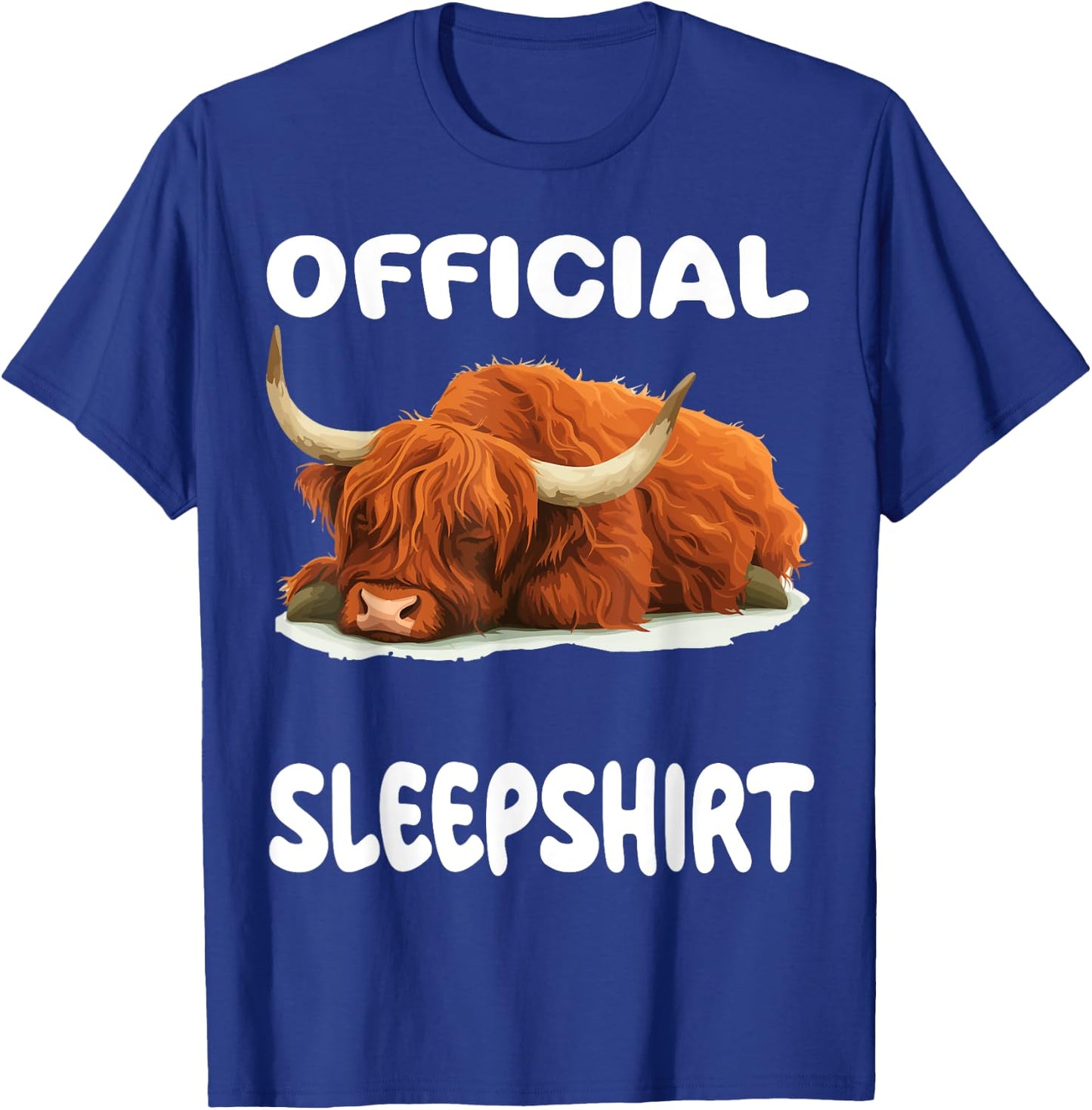 Scottish Highland Cow Official Sleepshirt Pajamas Nightgown T-Shirt - T-Shirt | Royal