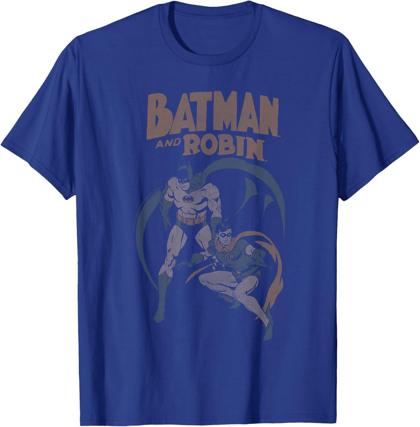 Batman and Robin Vintage on Grey T-Shirt - T-Shirt | Royal