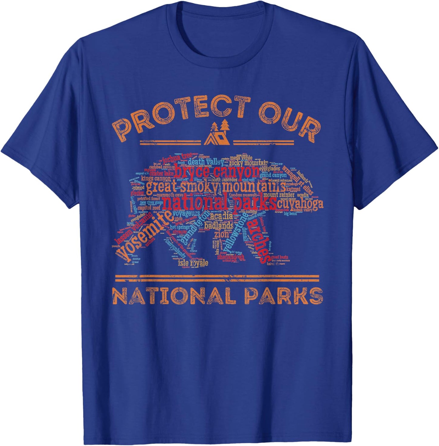 Protect Our Parks National Park Bear Nature Hiking T-Shirt - T-Shirt | Royal