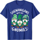 St Patricks Day Lucky Shamrock Leopard Gnomes Irish Gifts T-Shirt - T-Shirt | Royal