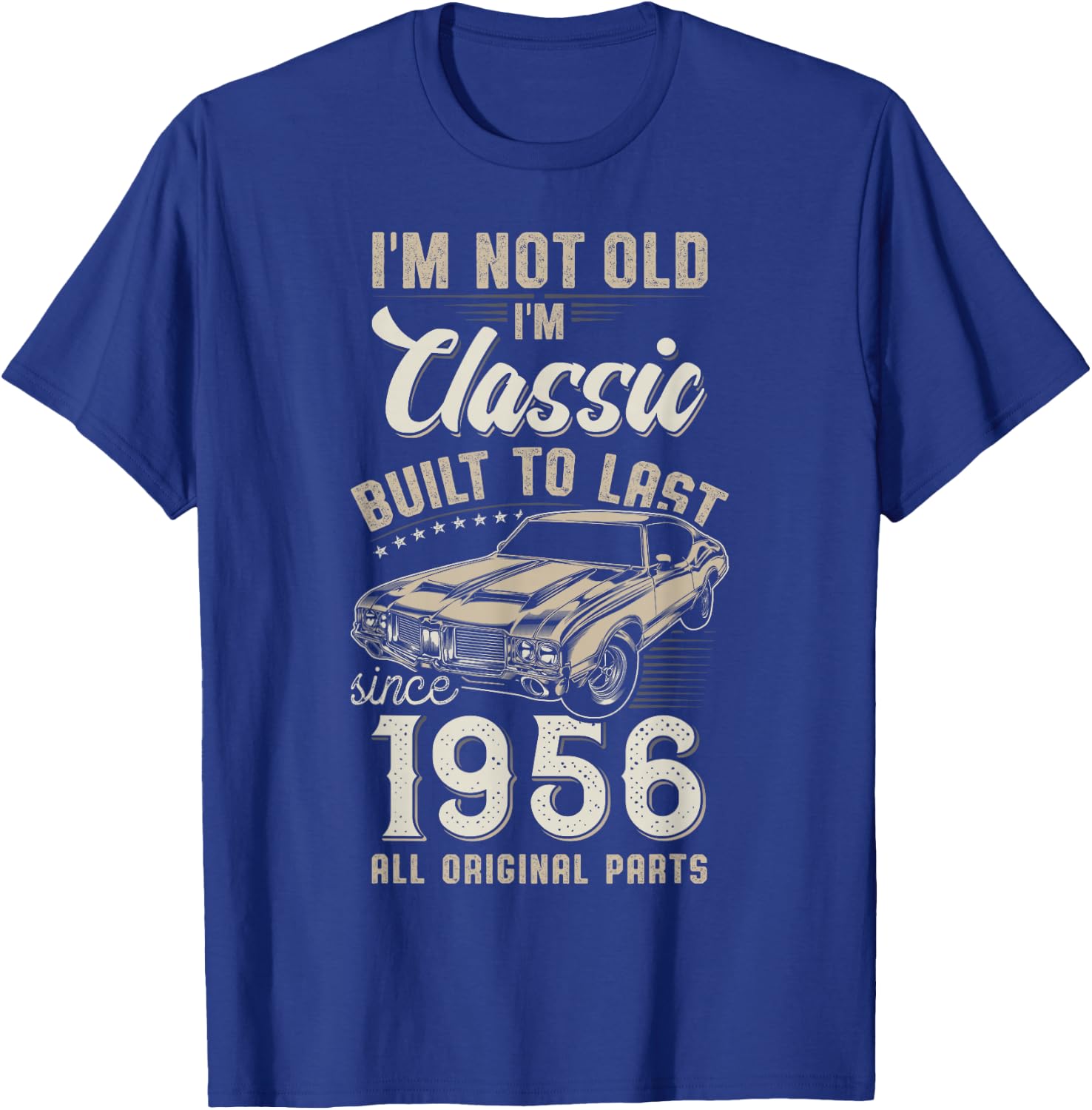 69th Birthday Born in 1956 Collectible Car T-Shirt - T-Shirt | Royal