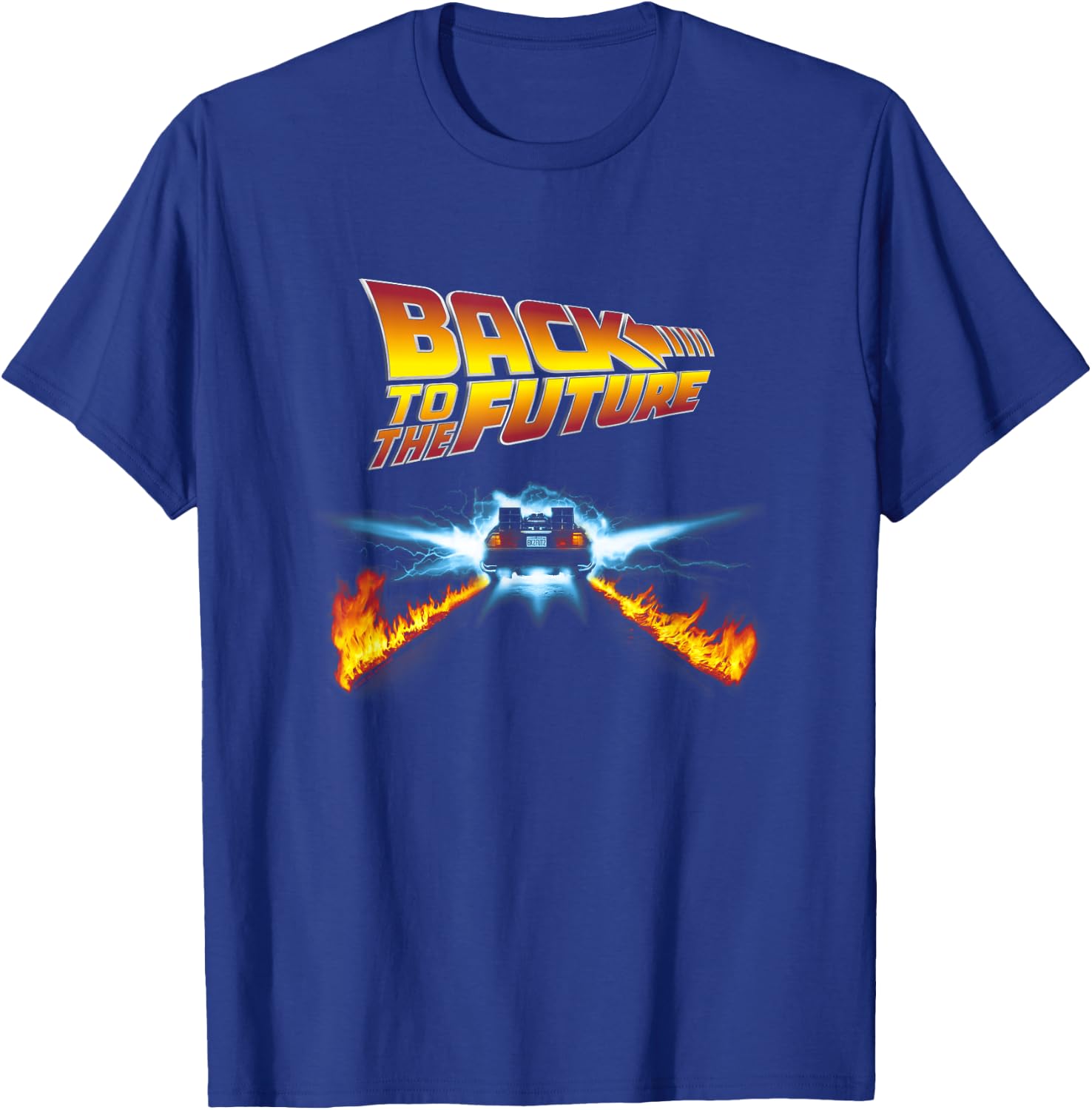Back to the Future Delorean and Logo , black T-Shirt - T-Shirt | Royal