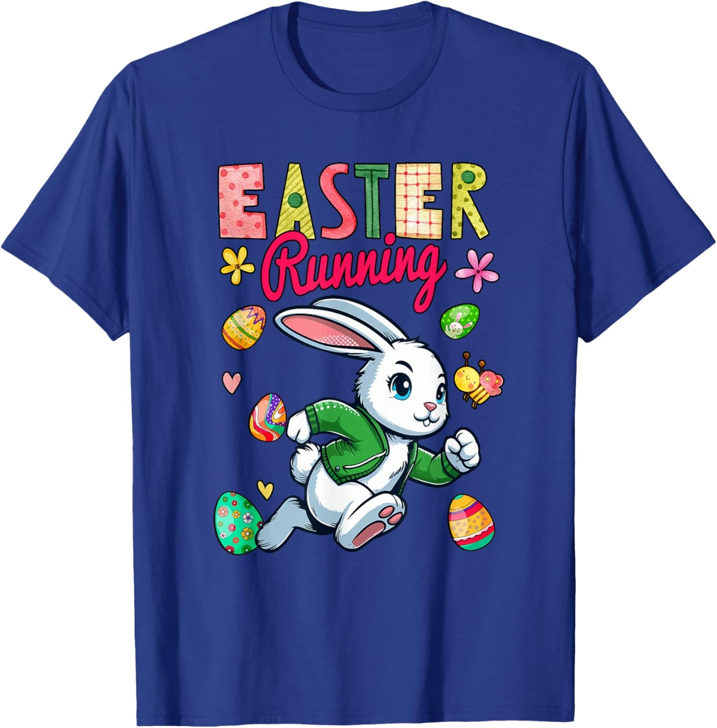 Easter Running Costume Bunny Runner Matching Family Kids T-Shirt - T-Shirt | Royal