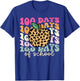 Retro 100 Days of School Leopard Teacher 100th Day of School T-Shirt - T-Shirt | Royal