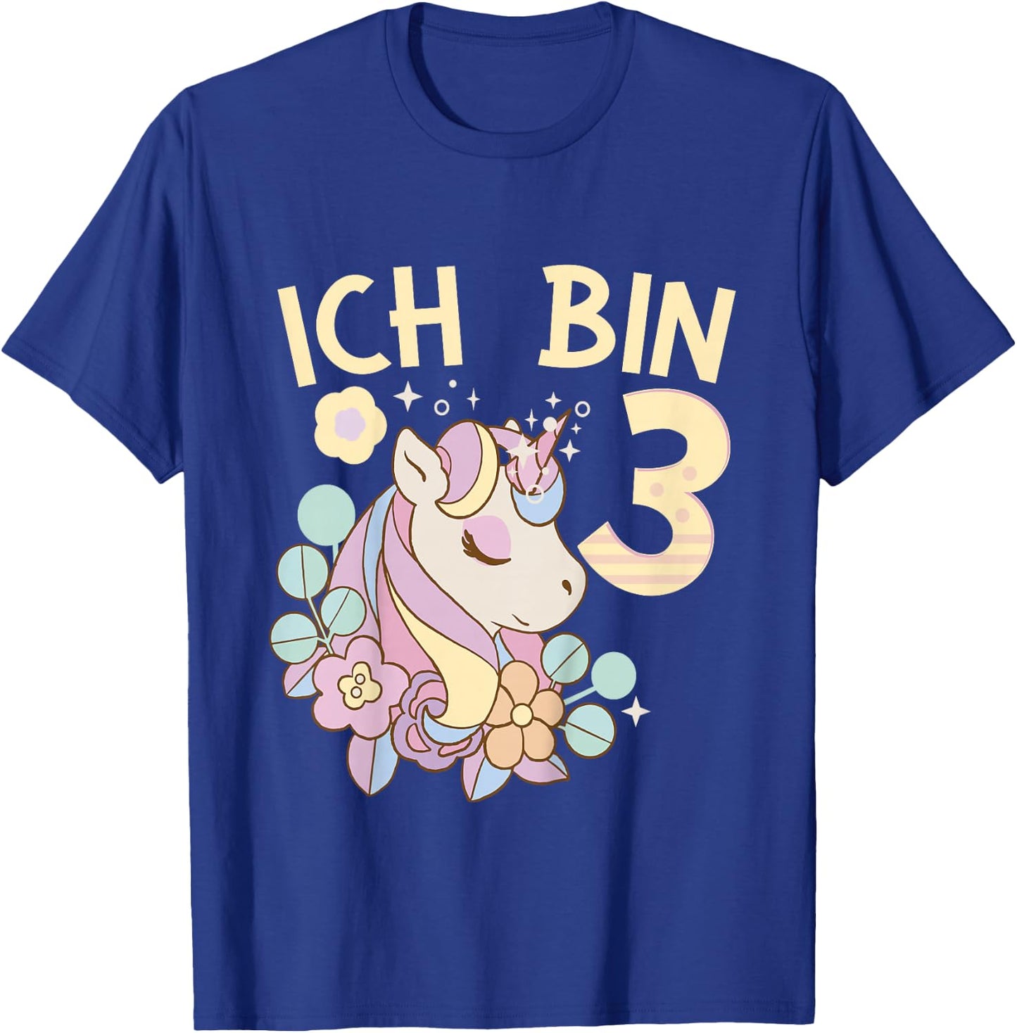 Children's 3rd Birthday Unicorn Children's Birthday Party , black T-Shirt - T-Shirt | Royal
