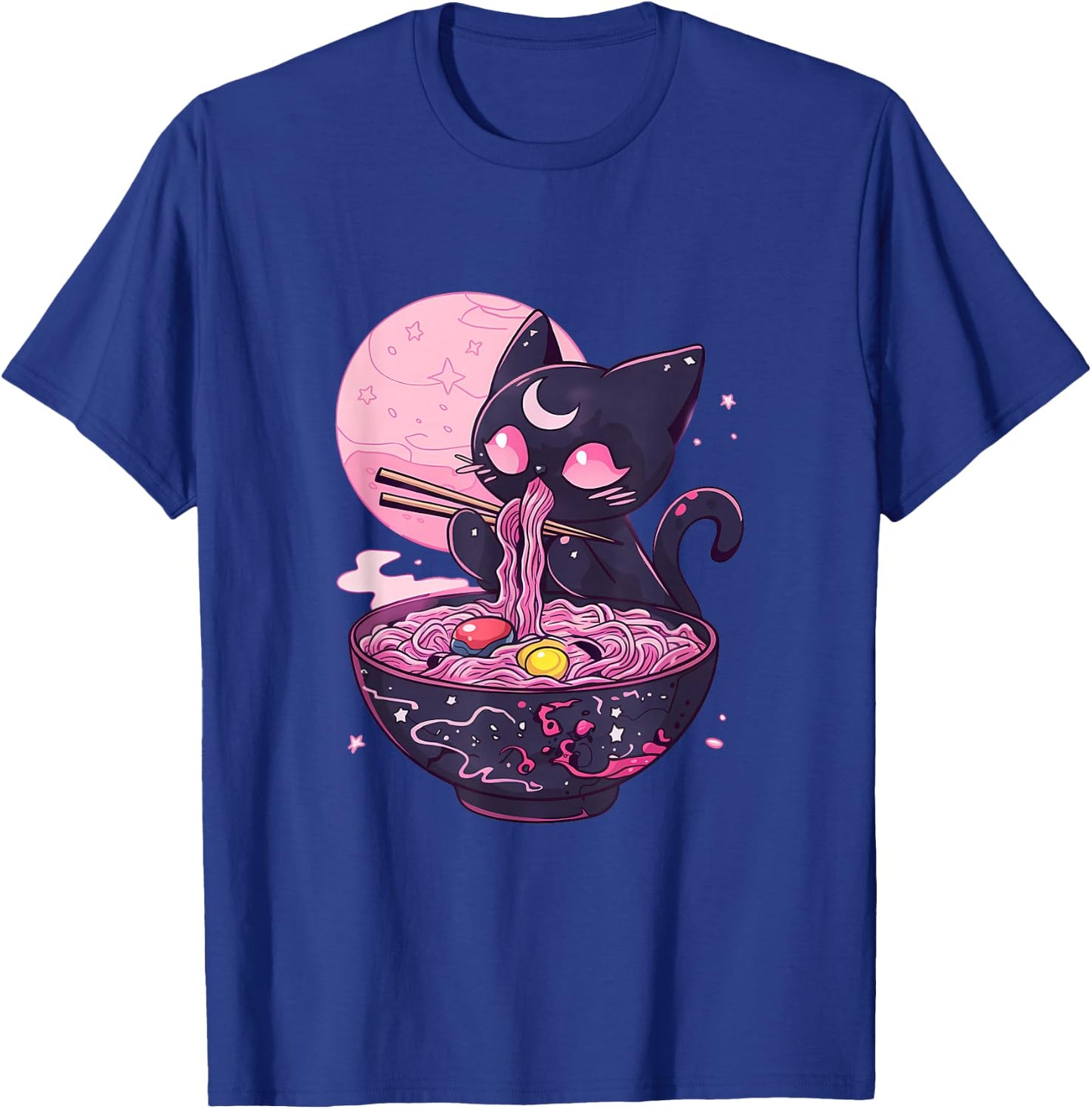 Kawaii Midnight Goth Car Eating Ramen Noodles T-Shirt - T-Shirt | Royal