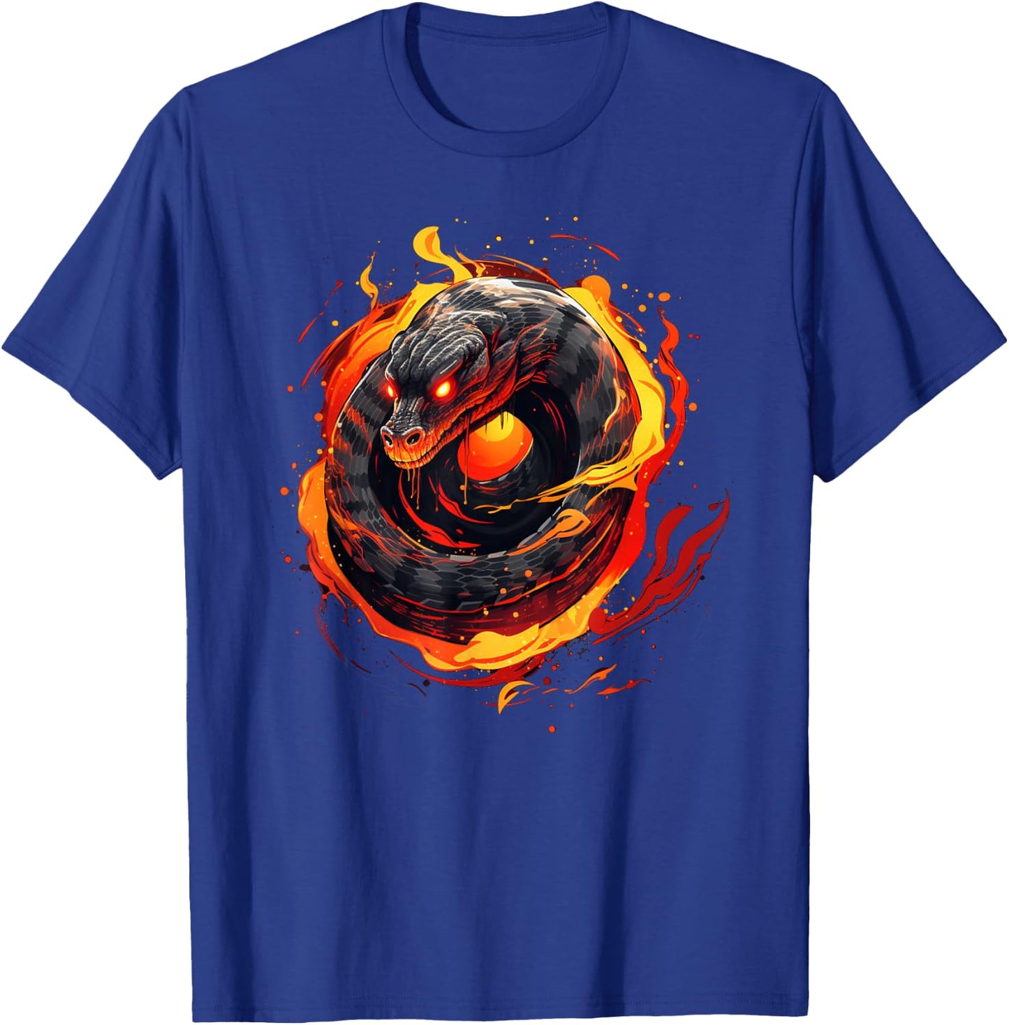 Great Snake Flames for Reptile Animals and Pets Lovers T-Shirt - T-Shirt | Royal