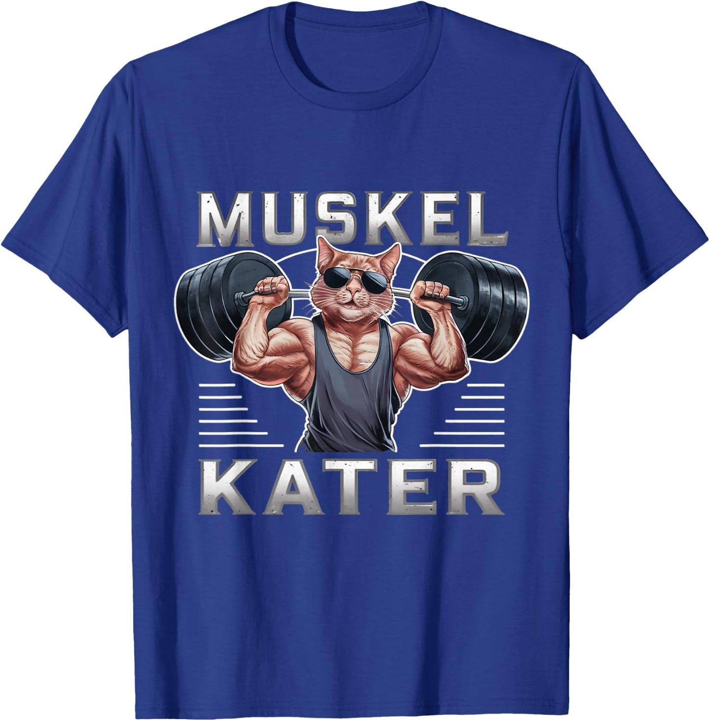 Funny Muscle Soreness Cats Fitness Sports Bodybuilding Gym , black T-Shirt - T-Shirt | Royal