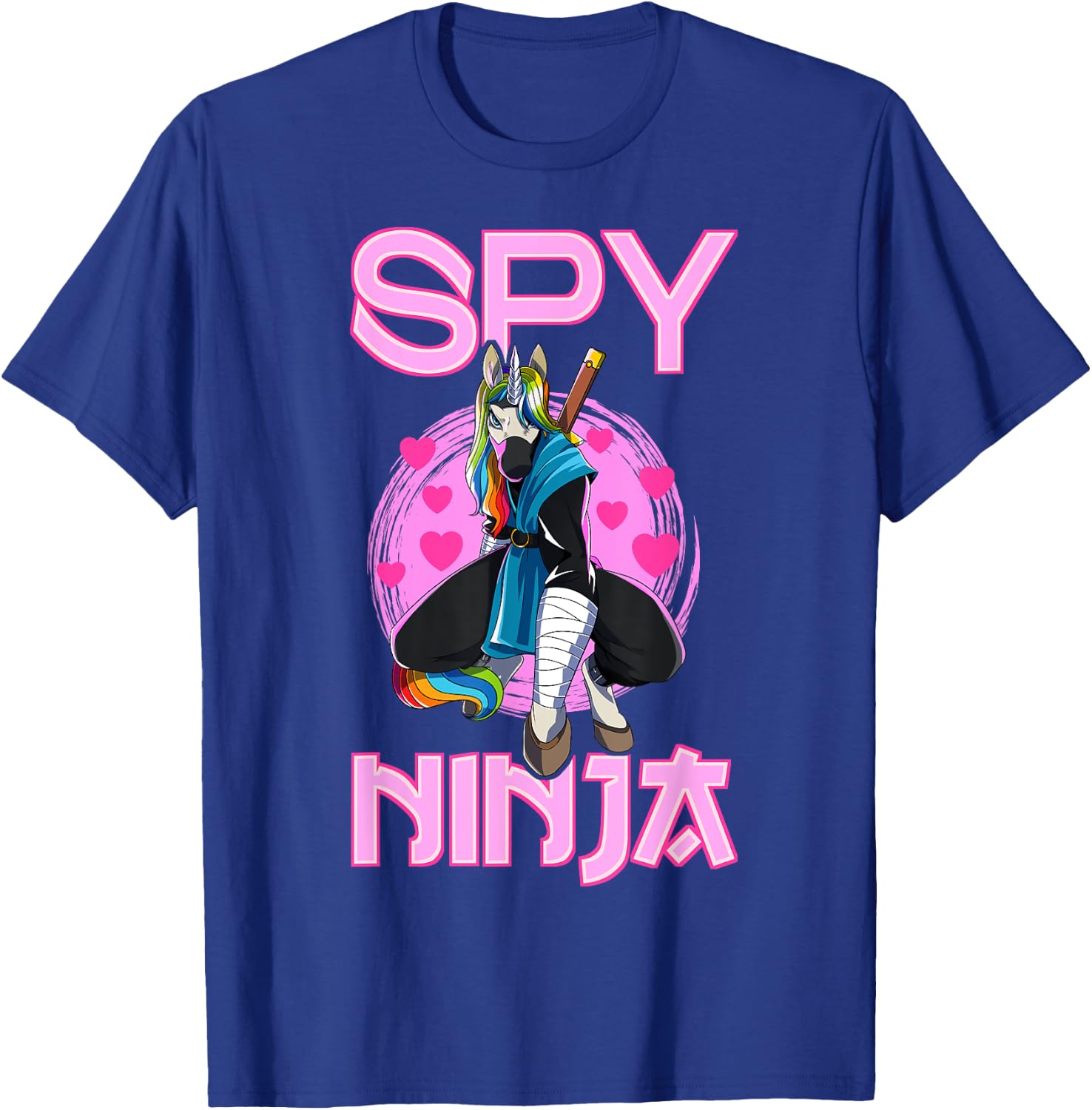 Spy Ninja Unicorn Gamer Rainbow Spione Samurai T-Shirt - T-Shirt | Royal