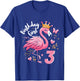 Kids 3rd Birthday Gift Flamingo Fan 3 Year Old Girls 3rd Bday T-Shirt - T-Shirt | Royal