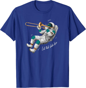 Let That Slide Bro Trombone Jazz Music Retro T-Shirt - T-Shirt | Royal