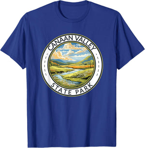 Canaan Valley State Park Badge West Virginia Travel Vintage T-Shirt - T-Shirt | Royal