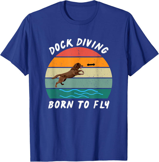 Dock Diving - Dog Sports - with a cute Labrador Retriever T-Shirt - T-Shirt | Royal