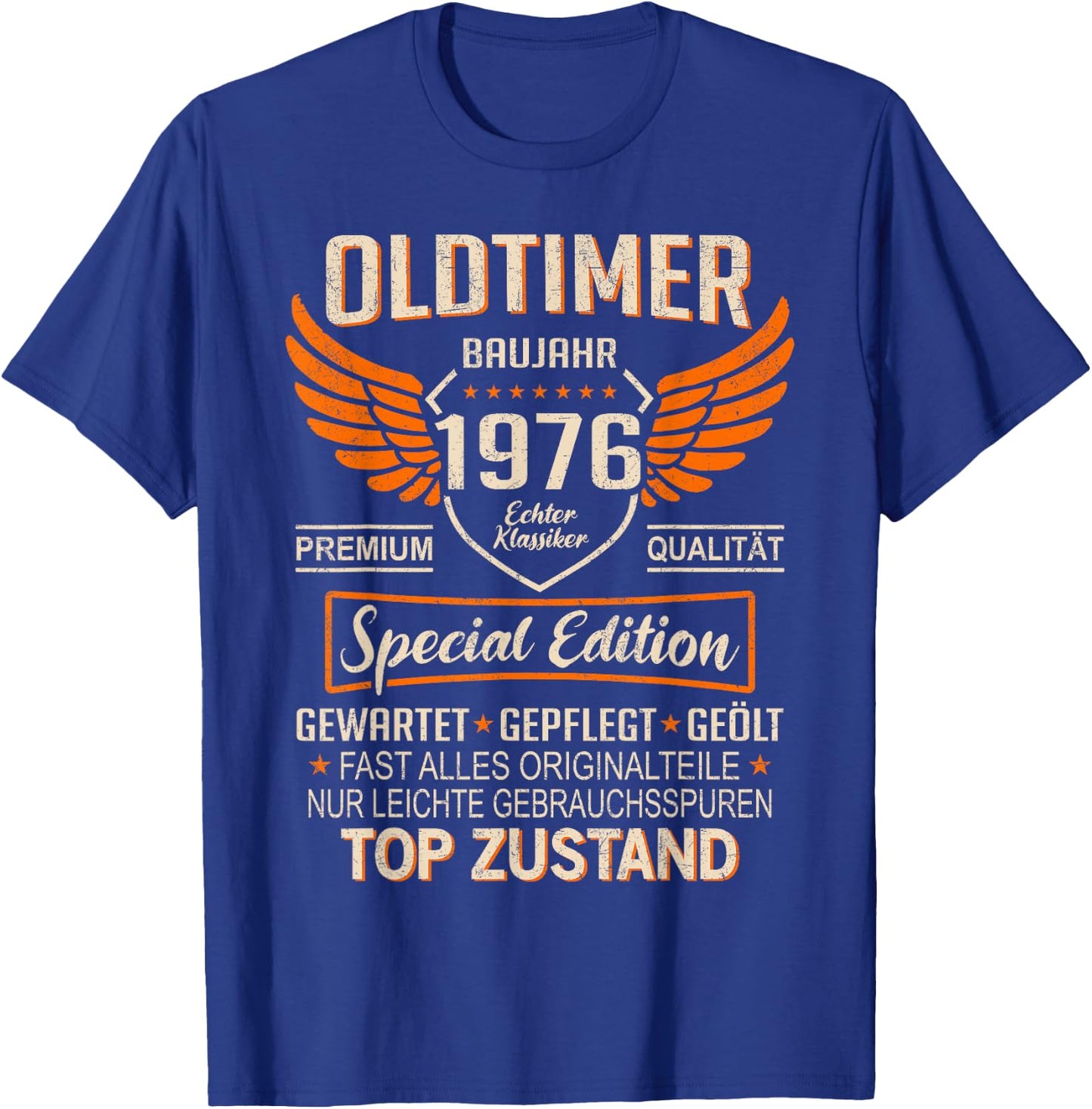 Oldtimer Year 1976 Born Vintage 1976 Birthday T-Shirt - T-Shirt | Royal