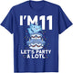 I'm 11 Bday Axolotl Party Cute 11th Birthday Kids Axolotl T-Shirt - T-Shirt | Royal