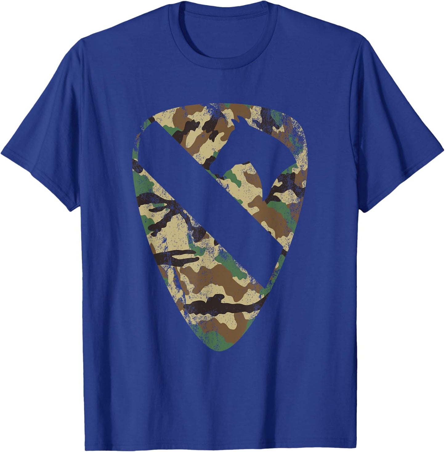 1st Cavalry Division Patch - 1st CAV BDU Camo - Vintage T-Shirt - T-Shirt | Royal