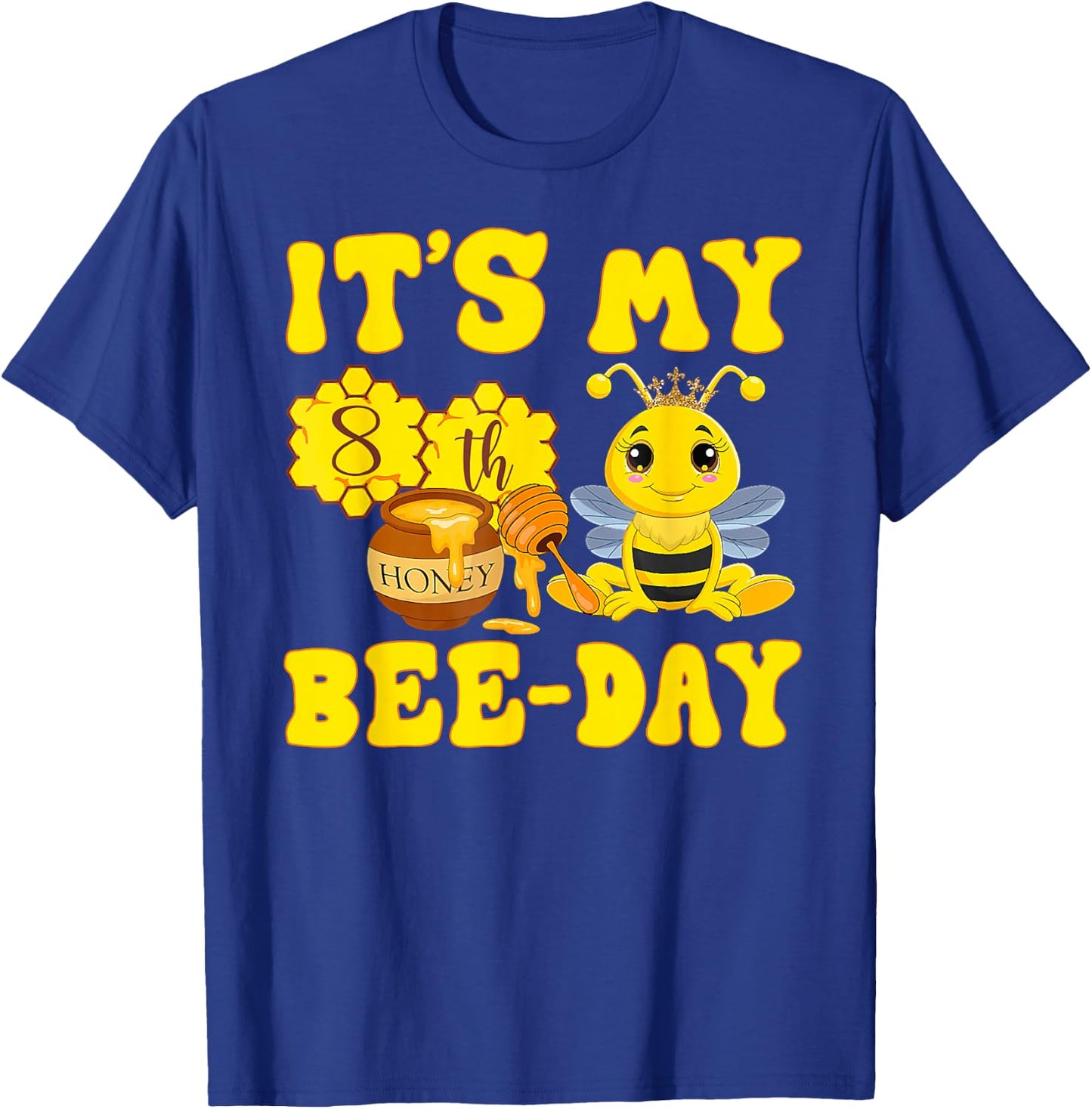 It's My 8th Bee Day - 8 Years Old Birthday Party Girl T-Shirt - T-Shirt | Royal