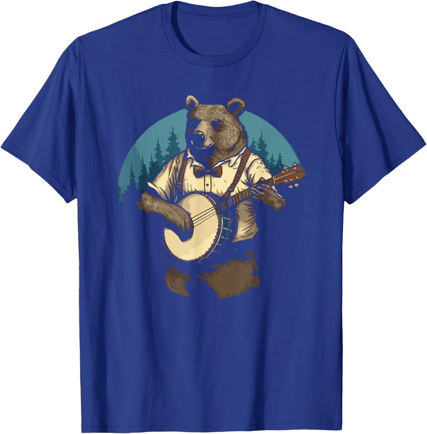 Country Music Bear Banjo Player Awesome Folk T-Shirt - T-Shirt | Royal