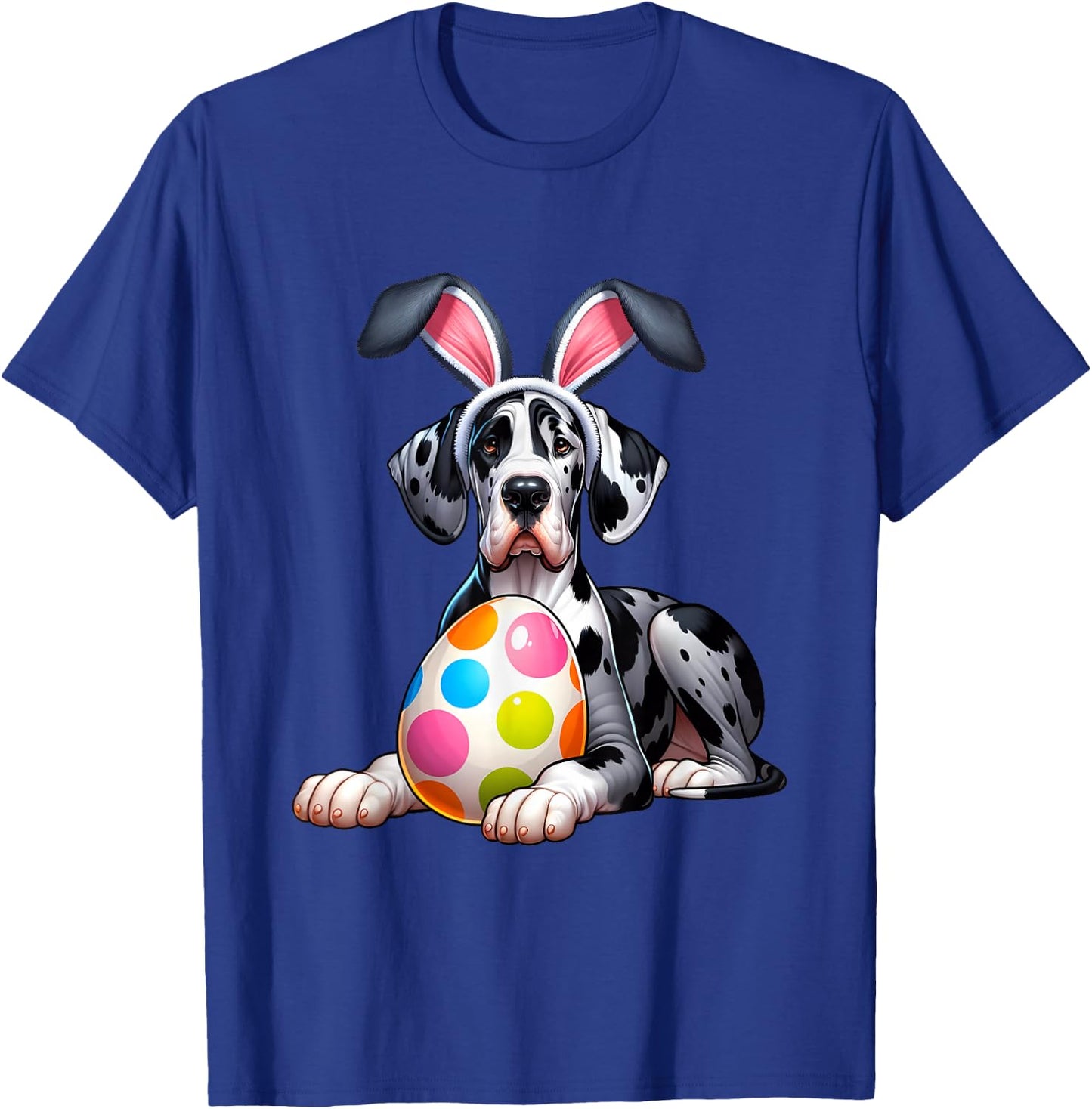 Great Dane Lovers Easter Egg Eggs Bunny Rabbits Men Women T-Shirt - T-Shirt | Royal