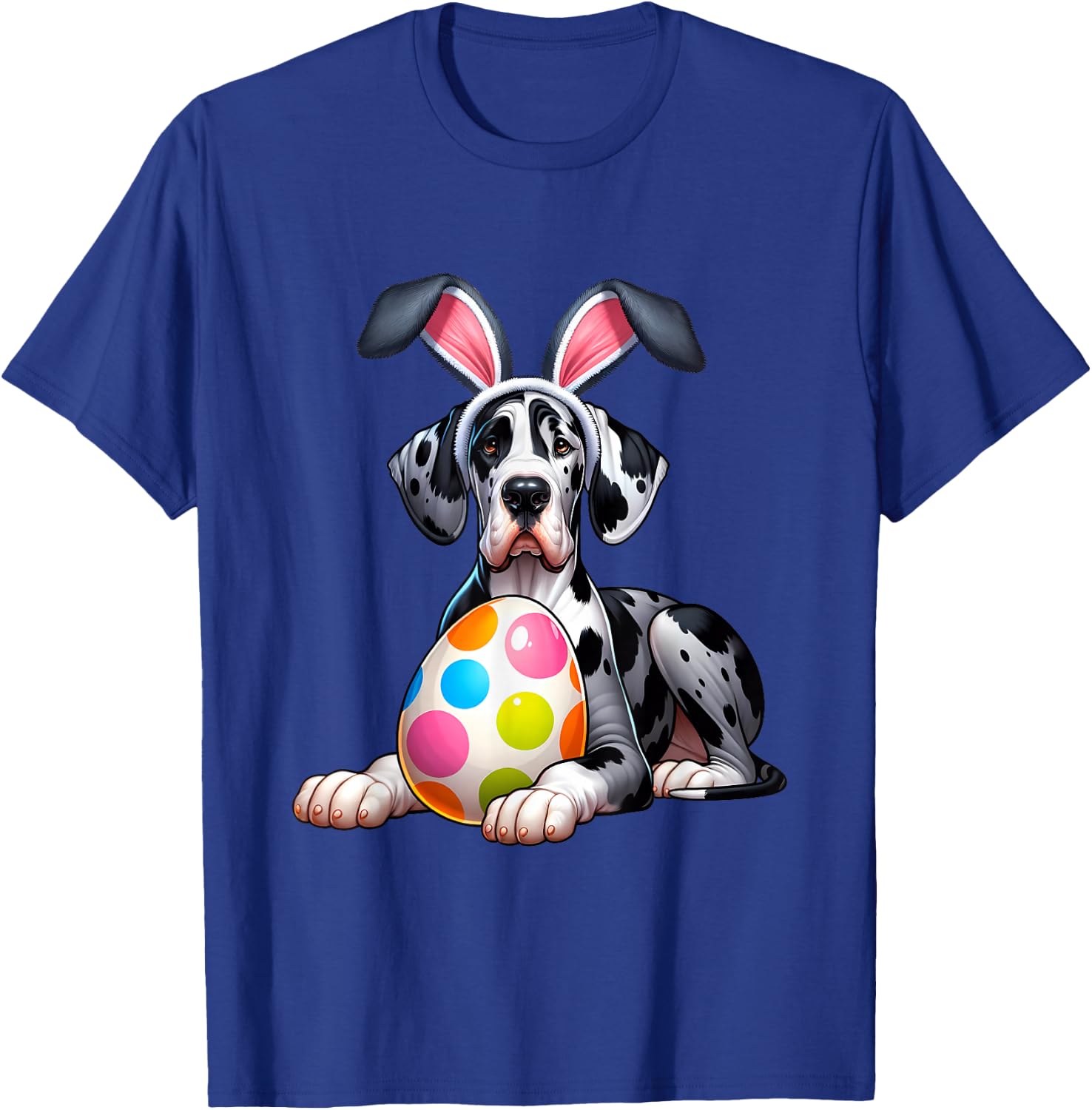 Great Dane Lovers Easter Egg Eggs Bunny Rabbits Men Women T-Shirt - T-Shirt | Royal