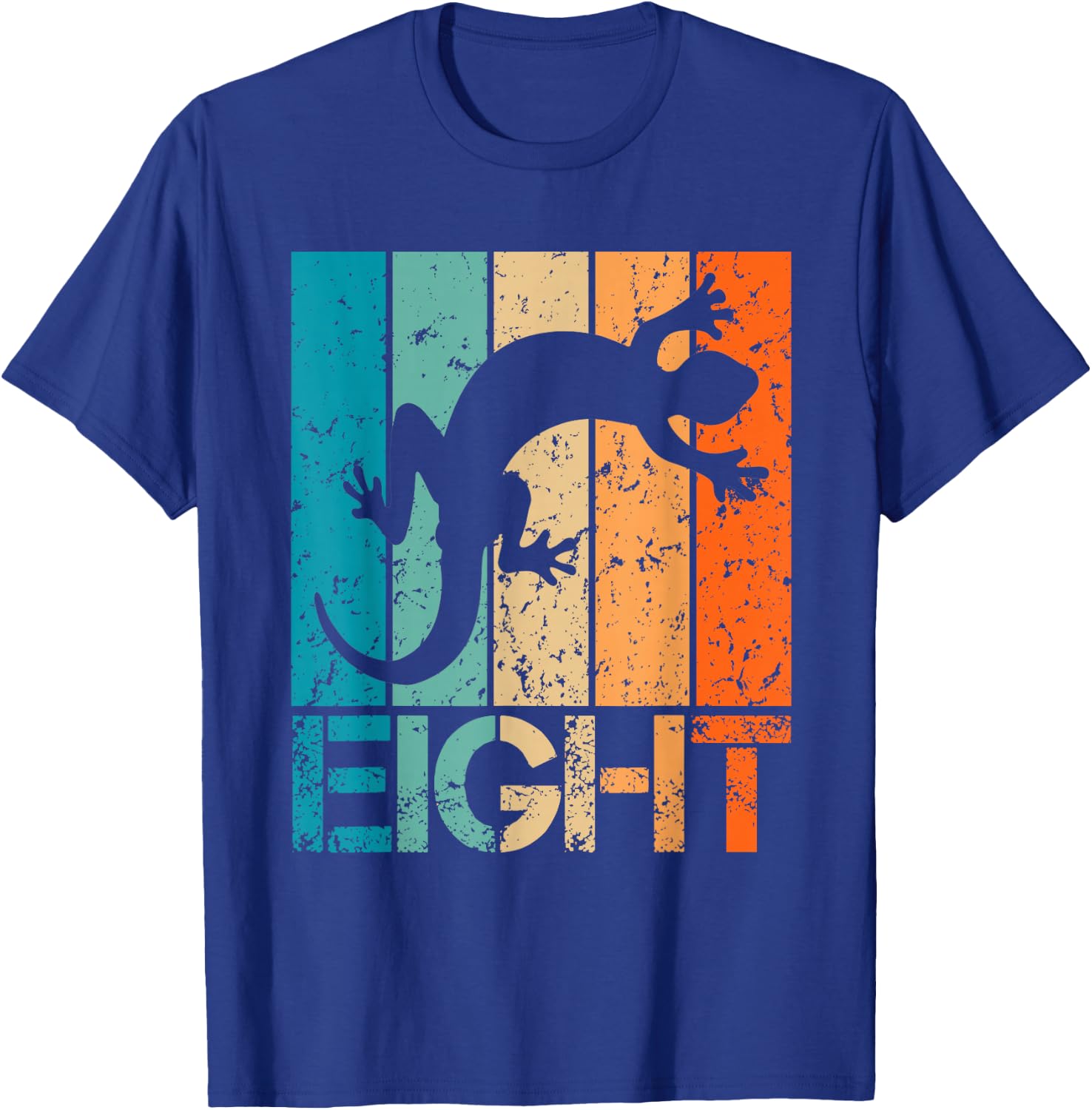 8th Lizard Birthday 8 Year Old 8yr Boy Girl Birthday Reptile T-Shirt - T-Shirt | Royal
