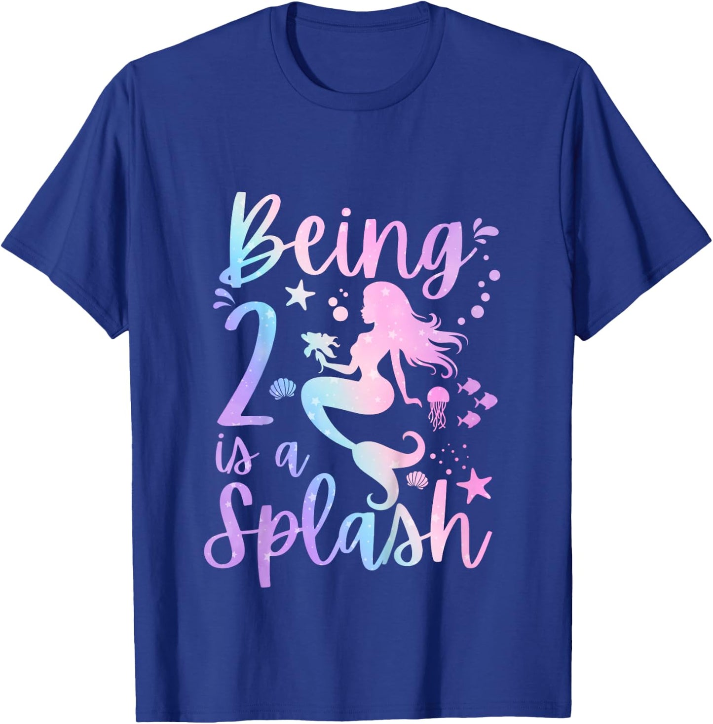 2 Year Old 2nd Mermaid Birthday Under Sea Party Themed T-Shirt - T-Shirt | Royal