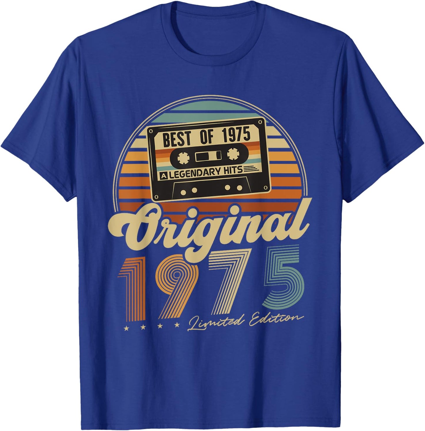 Original 1975 Vintage 50th Birthday Gift Man Woman , Black, S T-Shirt - T-Shirt | Royal