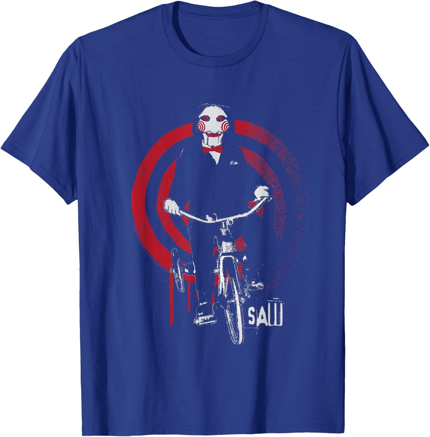 Saw Jigsaw on the Bicycle , black T-Shirt - T-Shirt | Royal