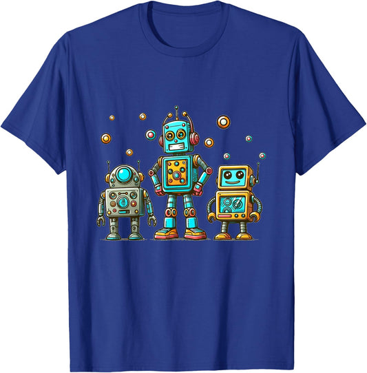 Kids Robot Science Technology Future | Kids Girls & Boys , Blue, 2 T-Shirt - T-Shirt | Royal