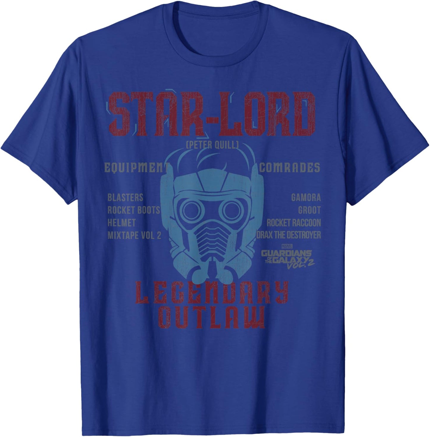 Marvel Guardians of The Galaxy Vol. 2 Star-Lord Schematic T-Shirt - T-Shirt | Royal