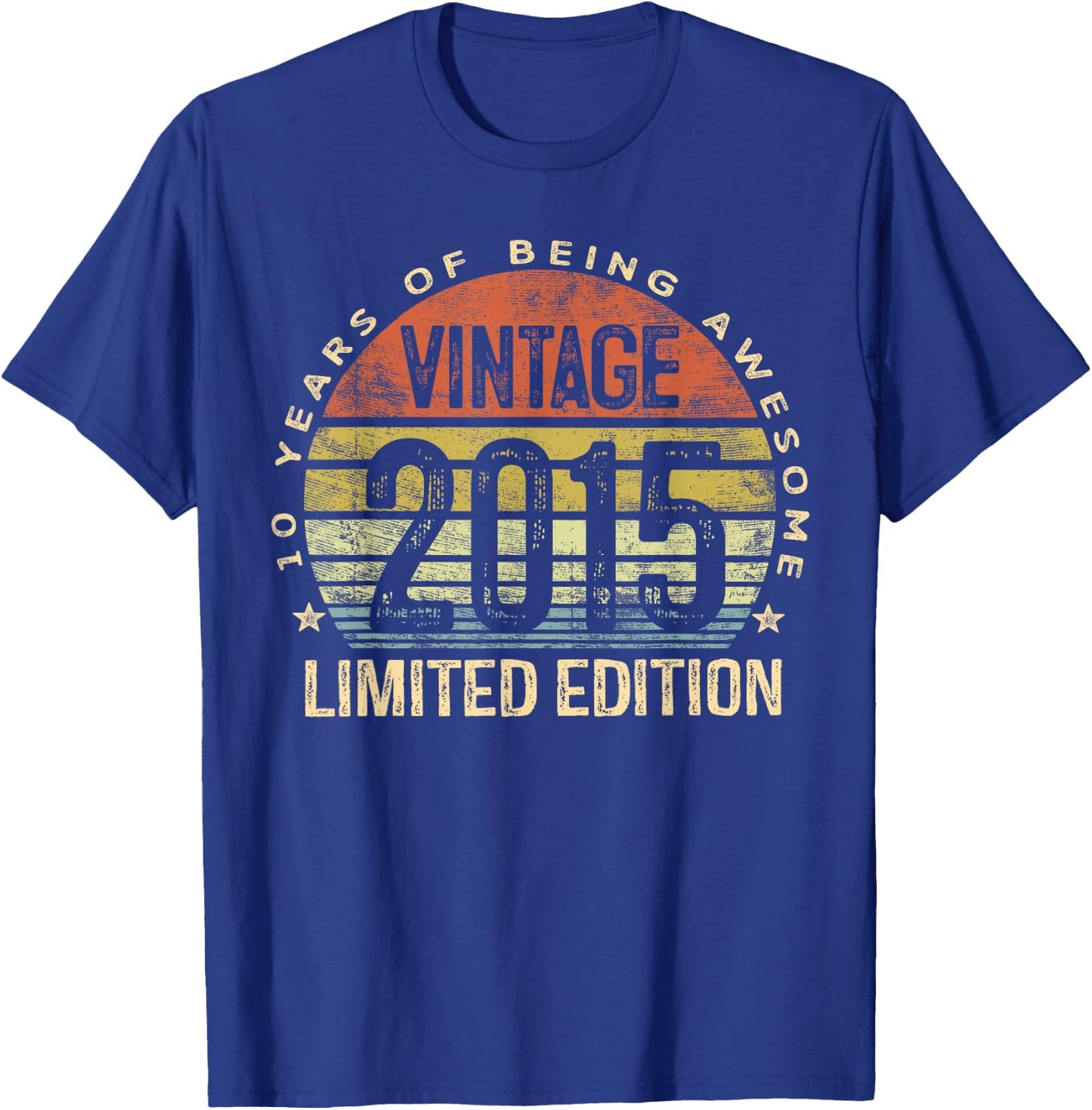 Vintage 2015 Limited Edition 10-Year-Old Gifts 10th Birthday T-Shirt - T-Shirt | Royal