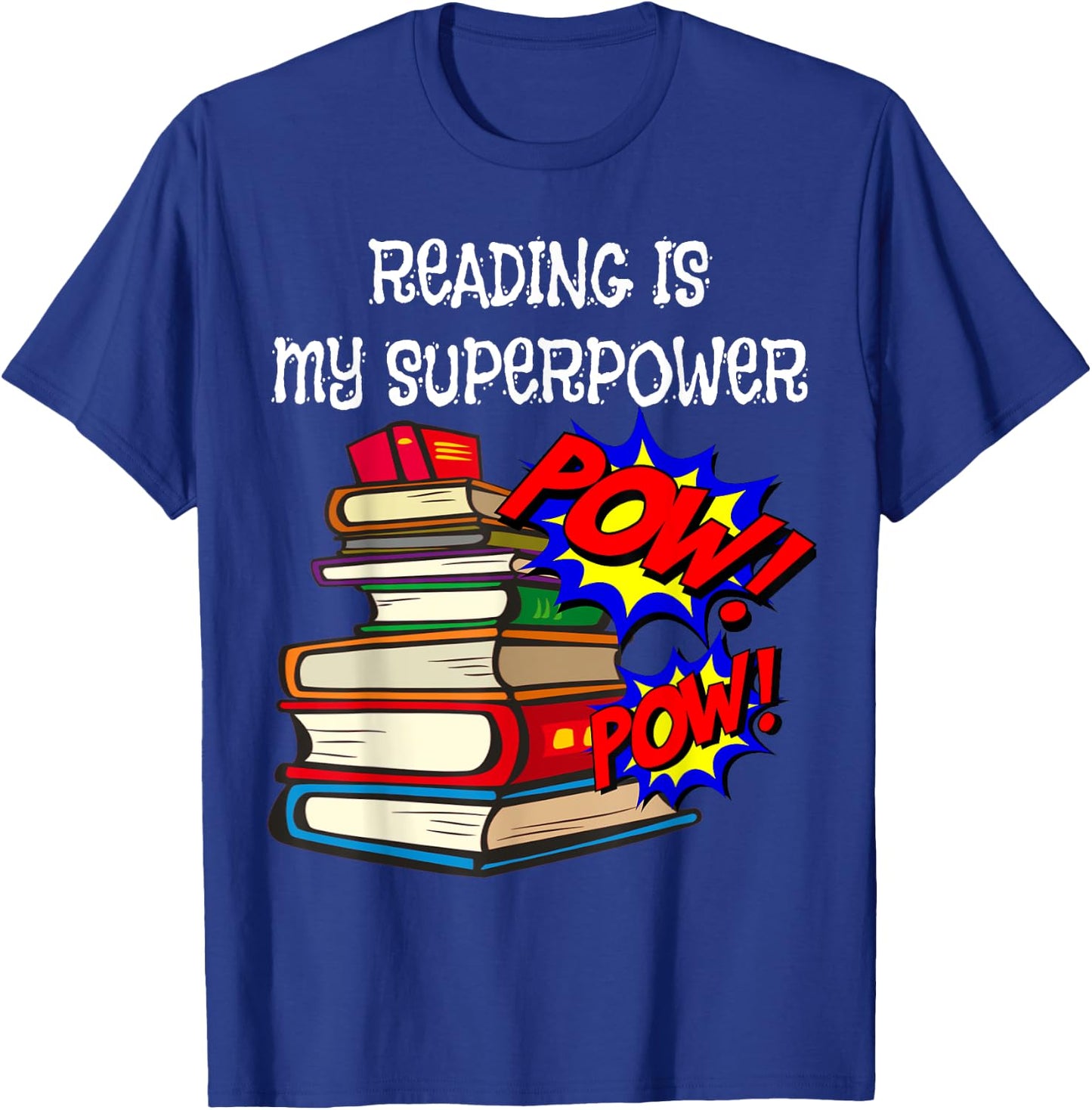 Reading is My Super Power Superhero Best English Teacher T-Shirt - T-Shirt | Royal