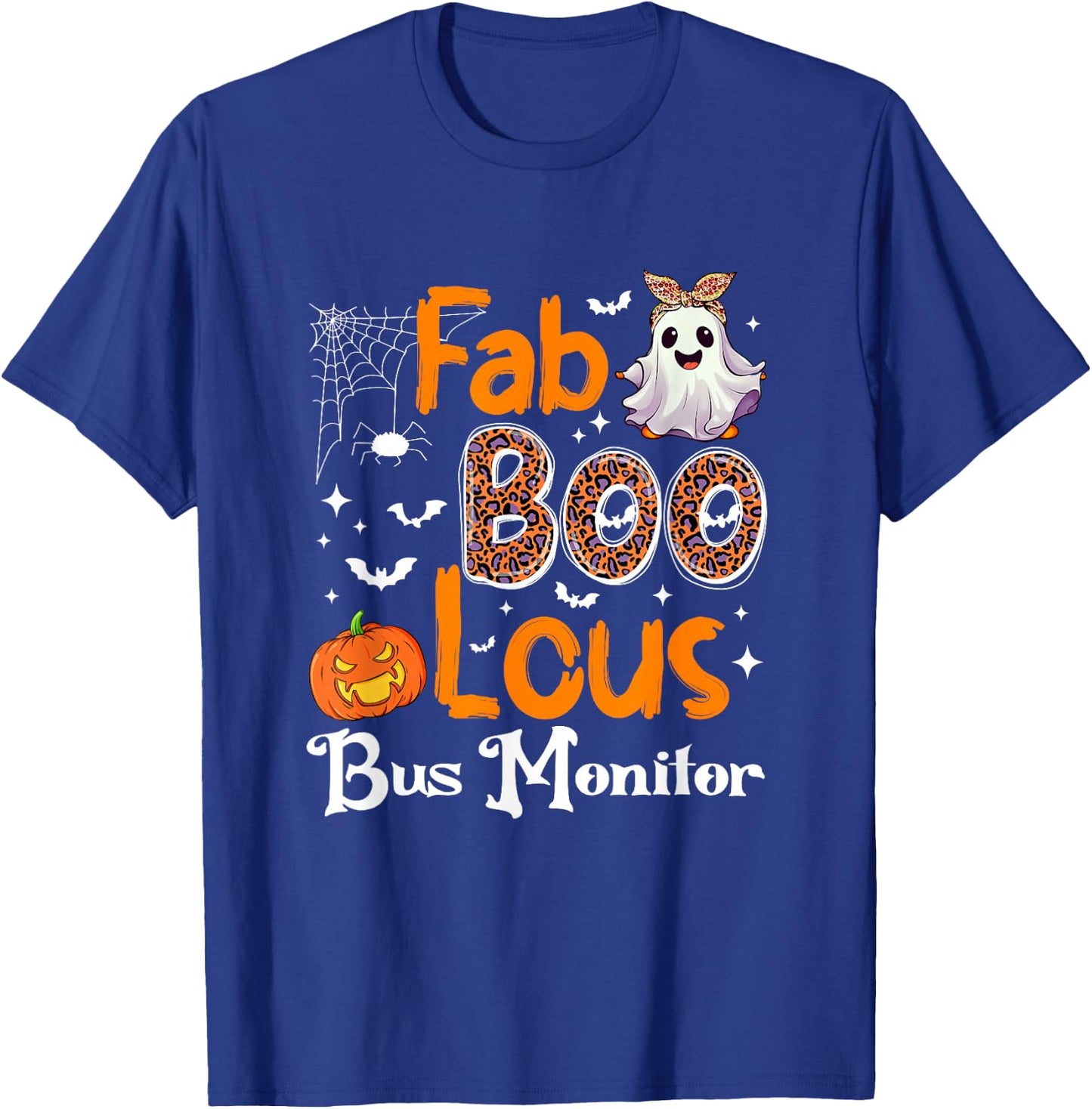 Fab Boo Lous Bus Monitor Pumpkin Halloween T-Shirt - T-Shirt | Royal