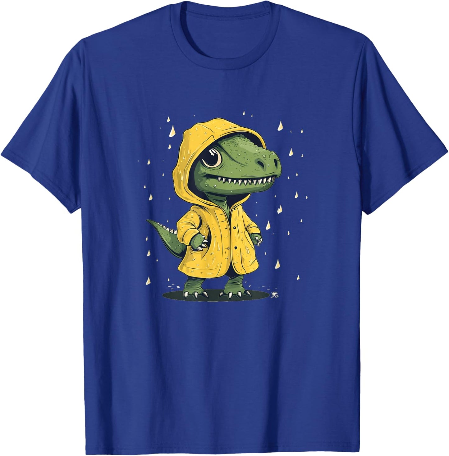 Hilarious Dino Raincoat Adventure Graphic for Boys and Girls T-Shirt - T-Shirt | Royal