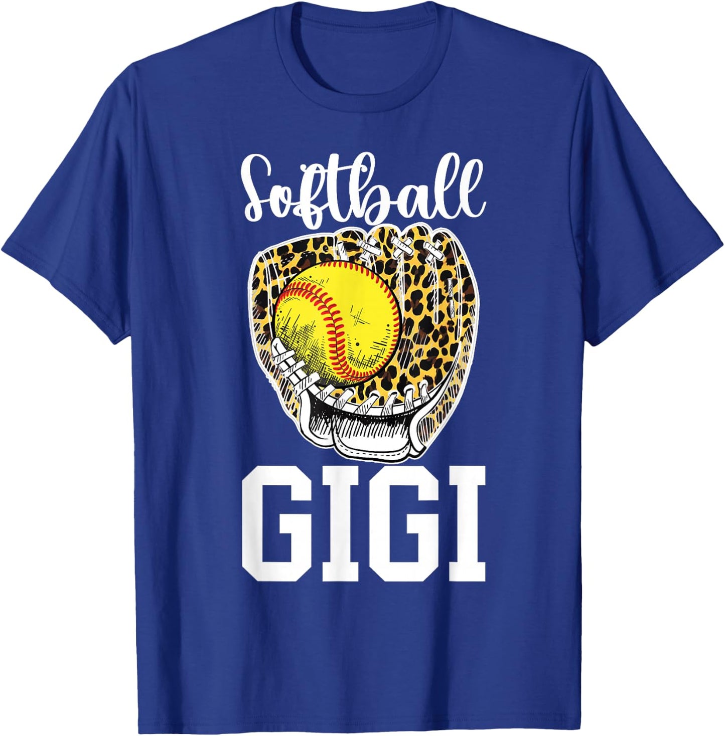 Softball Gigi Grandma Leopard Gigi Of A Softball Player T-Shirt - T-Shirt | Royal