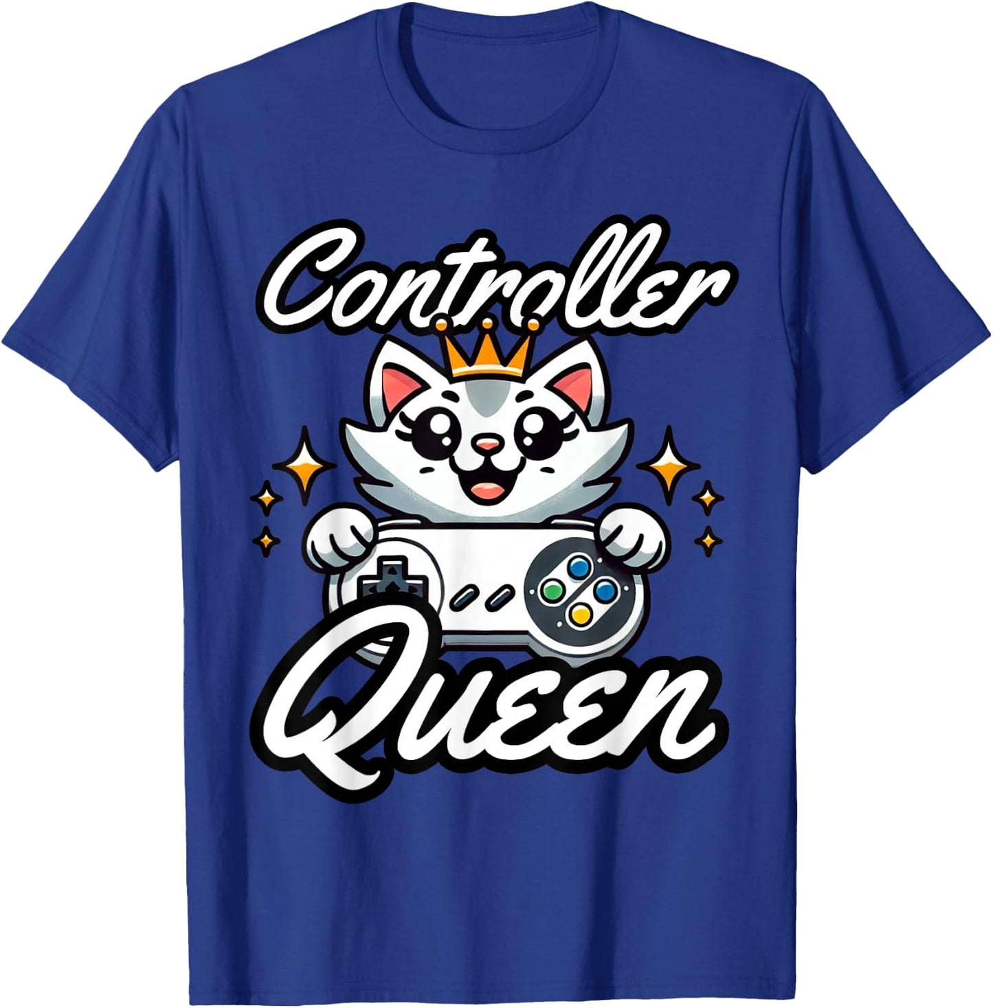 Gamer Girl Cat Gaming Cute Video Game Women Girls T-Shirt - T-Shirt | Royal