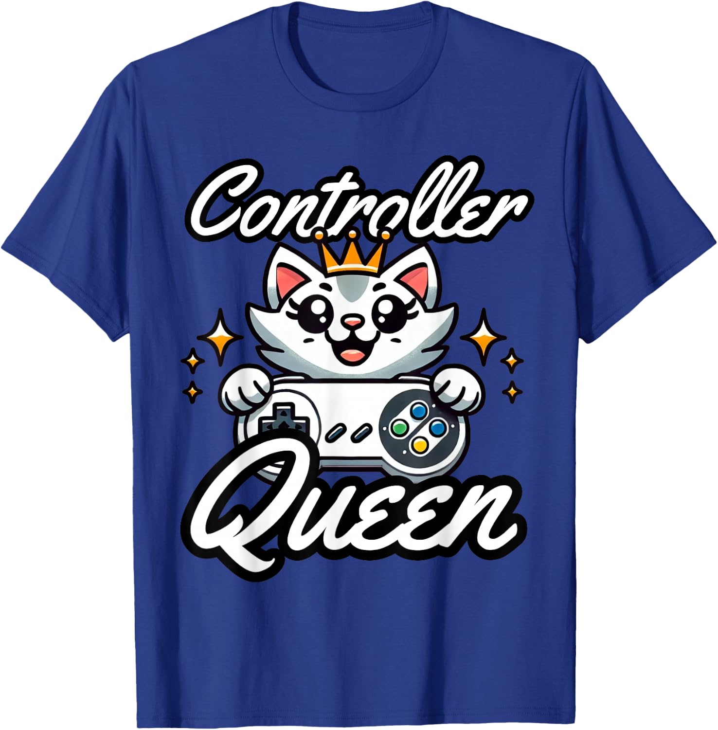 Gamer Girl Cat Gaming Cute Video Game Women Girls T-Shirt - T-Shirt | Royal
