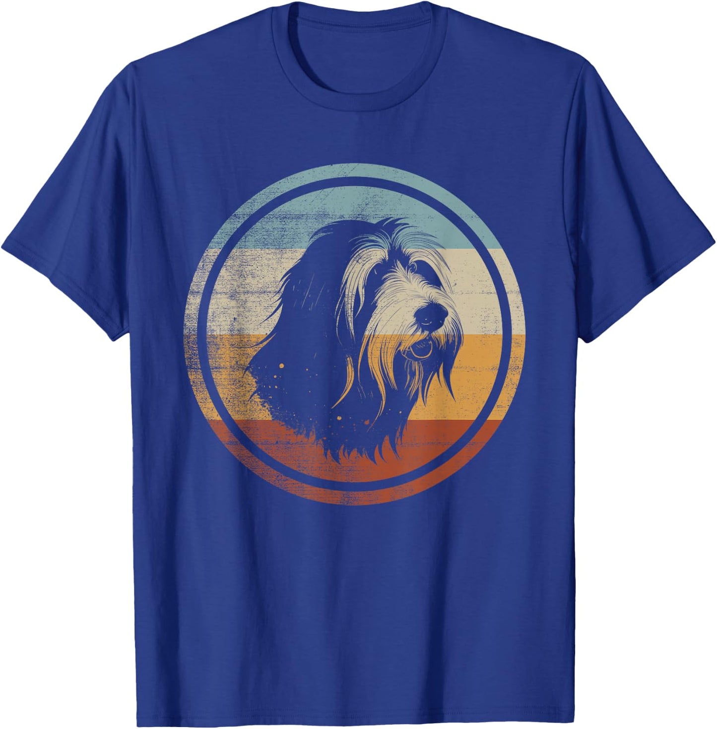 Retro Style Bearded Collie Hund T-Shirt - T-Shirt | Royal