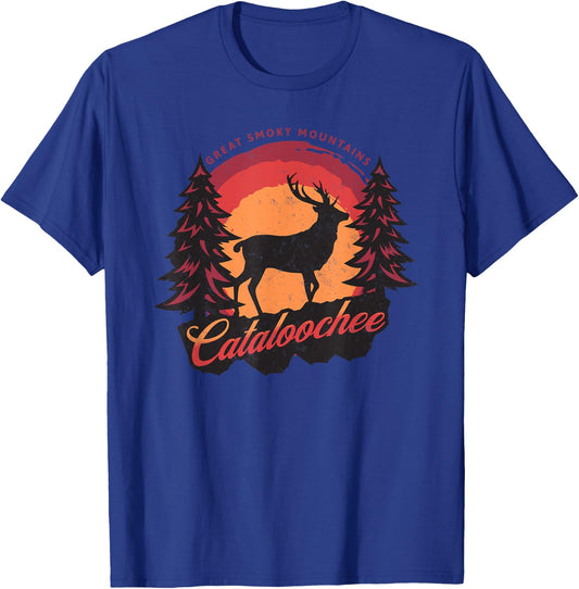Cataloochee Valley Elk Great Smoky Mountains T-Shirt - T-Shirt | Royal