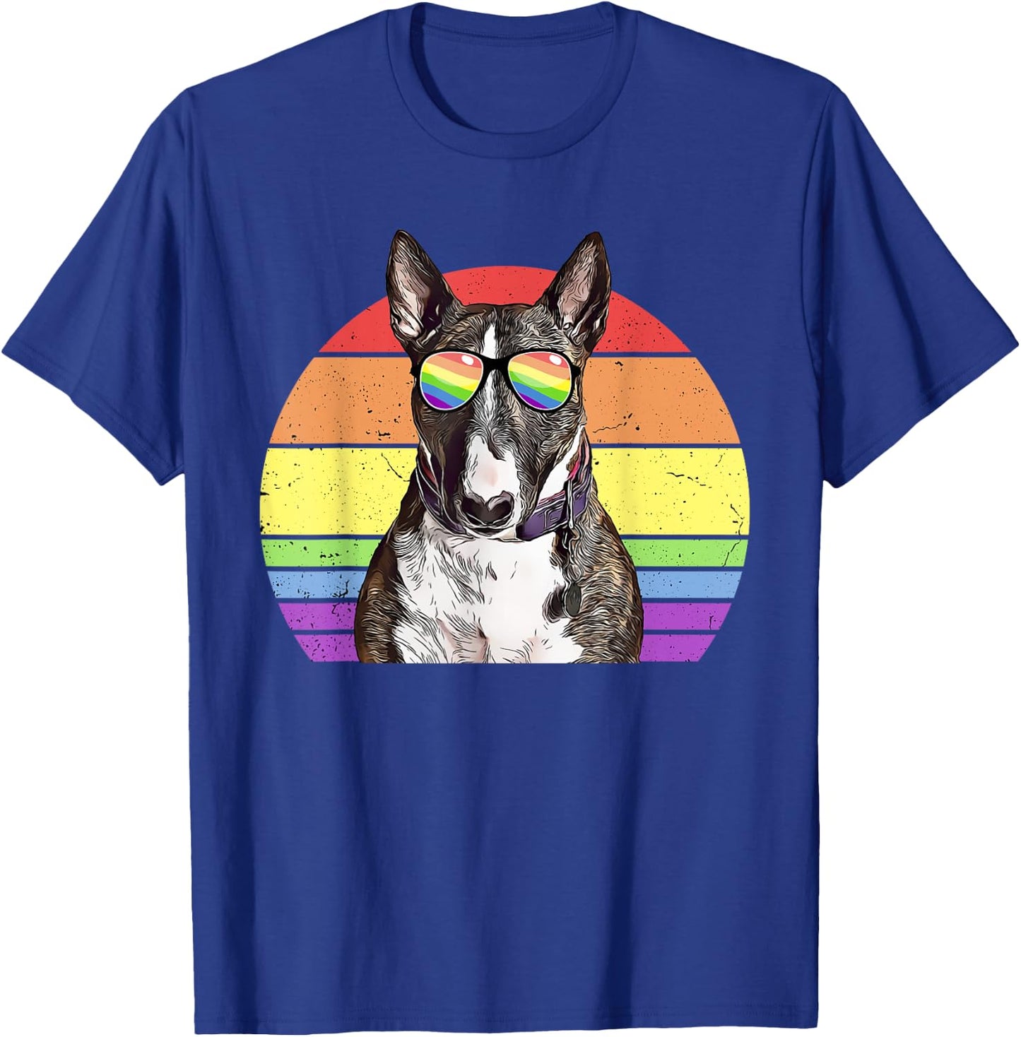 LGBTQ Miniature Bull Terrier Dog Rainbow Love Gay Pride Women Kids T-Shirt - T-Shirt | Royal
