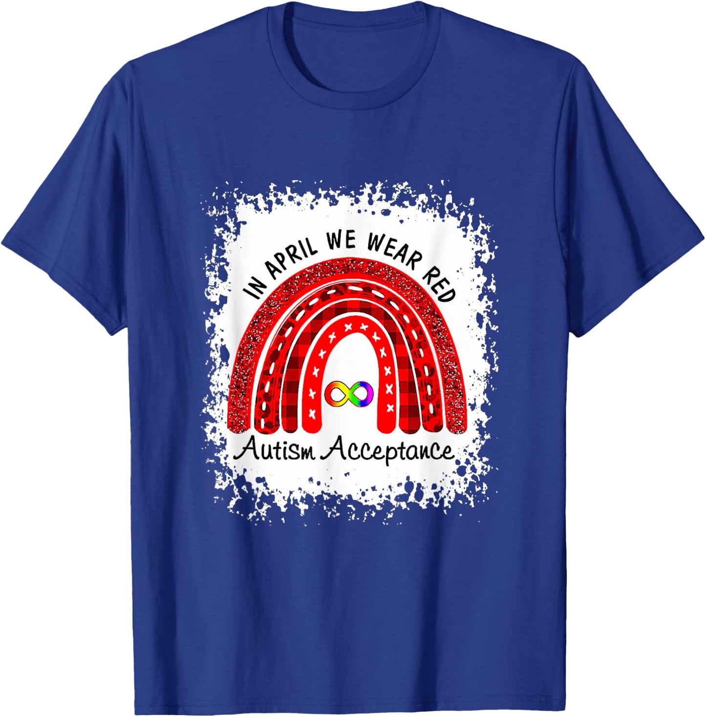 In April Wear Red Instead Autism-Acceptance T-Shirt - T-Shirt | Royal