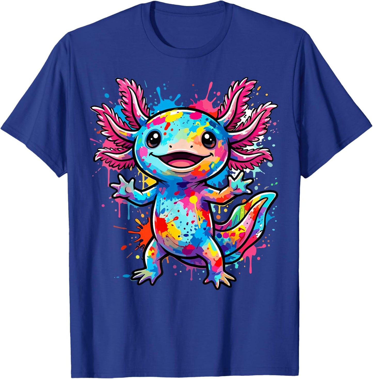 Cute Axolotl Colorful Kawaii T-Shirt - T-Shirt | Royal