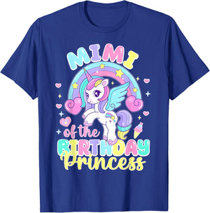 Mimi of the Birthday Princess Funny Unicorn Rainbow T-Shirt - T-Shirt | Royal