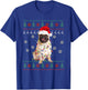 Pug Dog Ugly Christmas Sweater Santa Hat Animal Xmas Pajama T-Shirt - T-Shirt | Royal