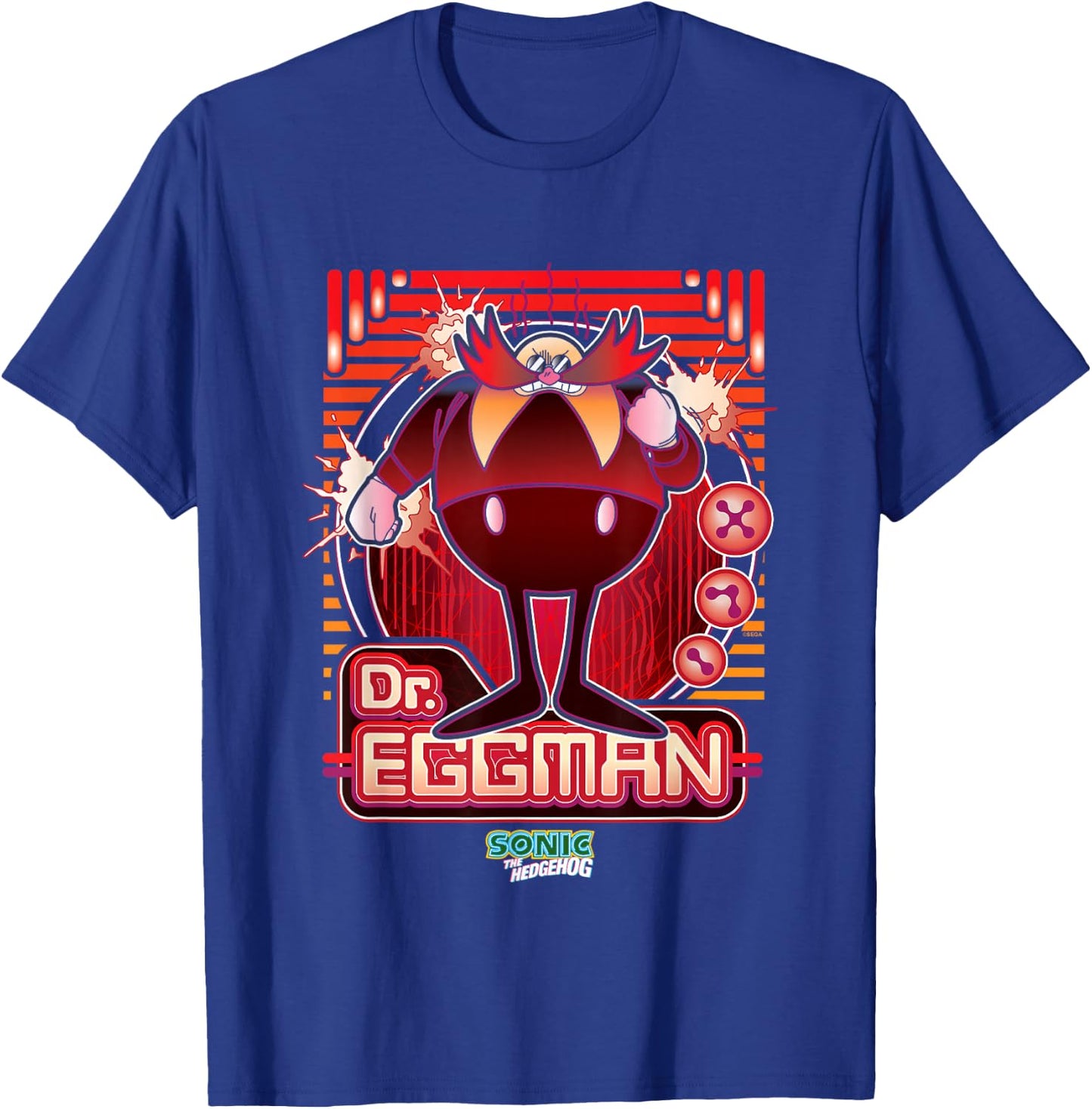 Sonic The Hedgehog Dr. Eggman Furious Portrait Retro T-Shirt - T-Shirt | Royal