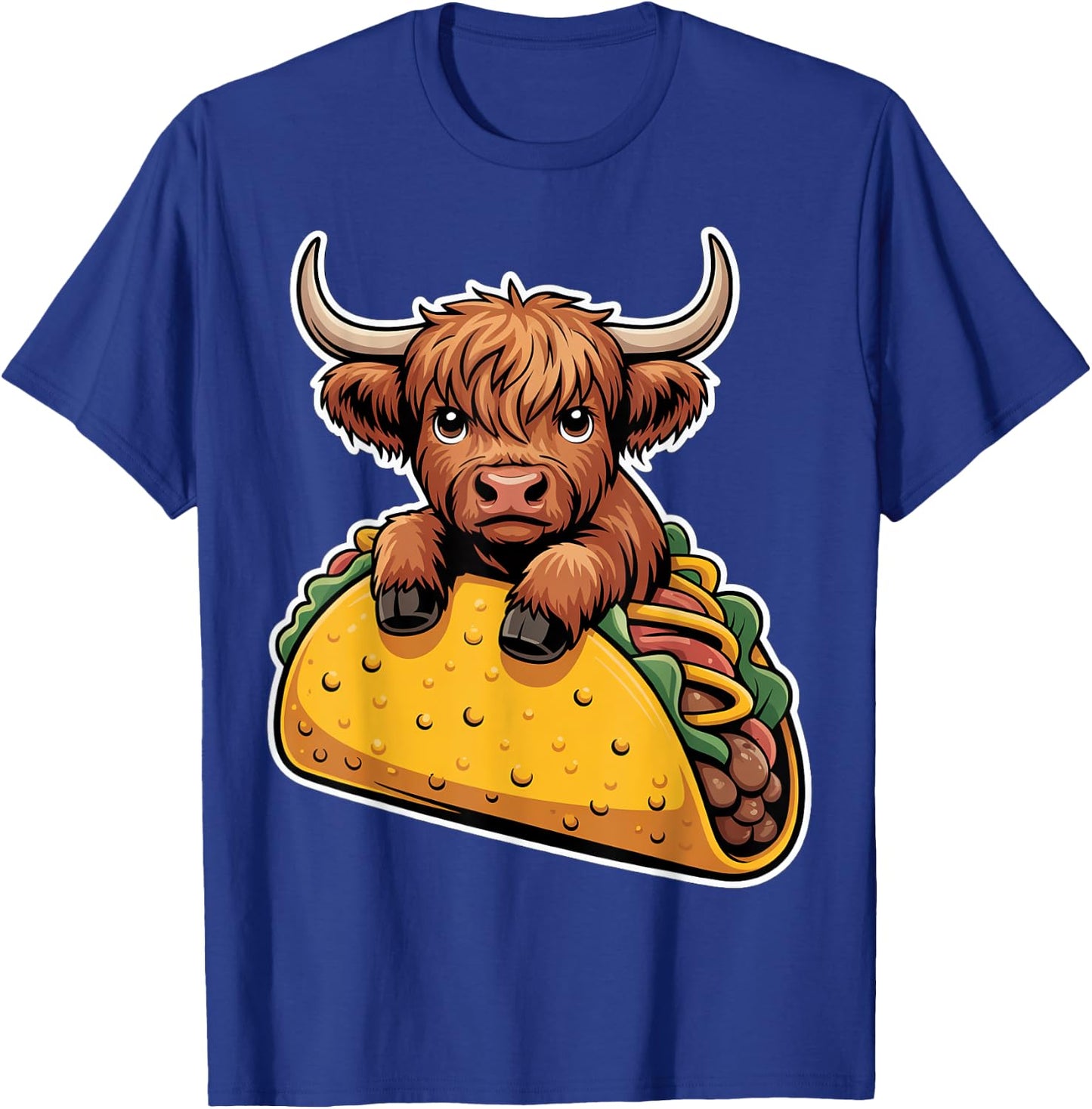 Cute Highland Cow Taco T-Shirt - T-Shirt | Royal